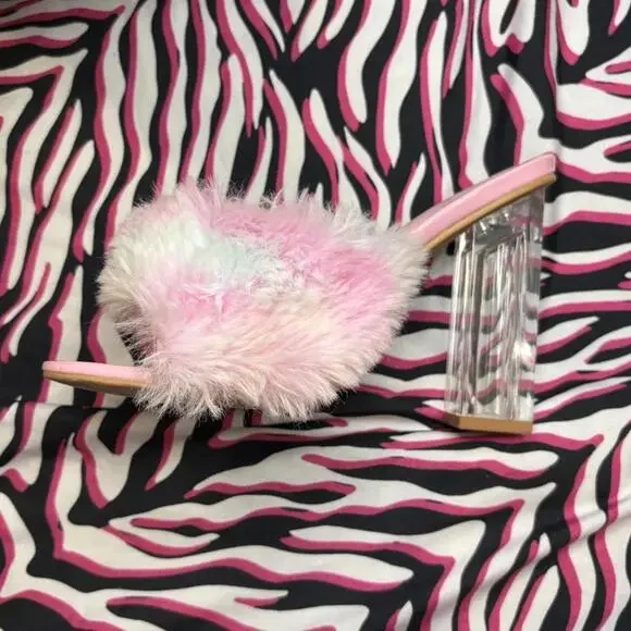 Y2K Fuzzy playboy girl style Heels — Size 6.5 - Picture 4 of 6